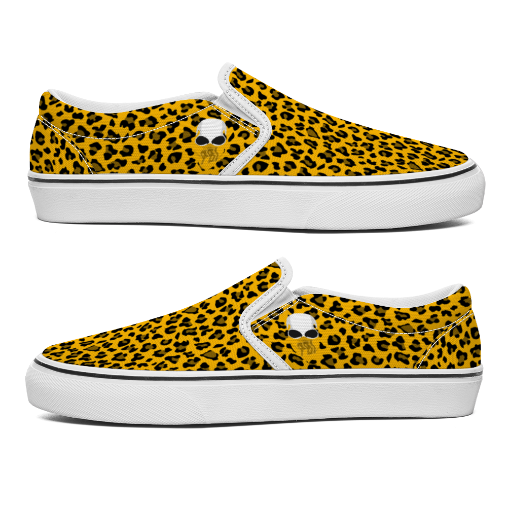 PBI Skull Gold Leopard Shoes - PipeBomB Industries