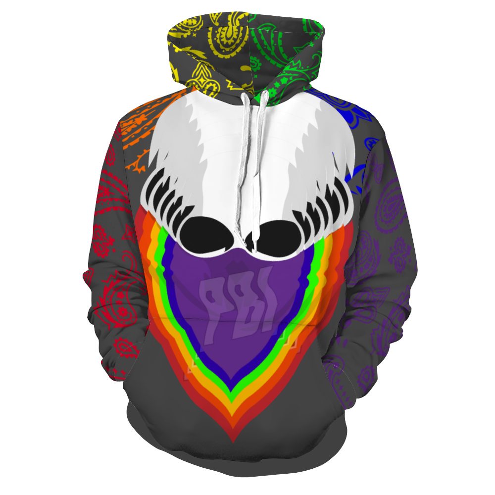 PBI Rainbow Half Paisley Dark Grey Hoodie - PipeBomB Industries